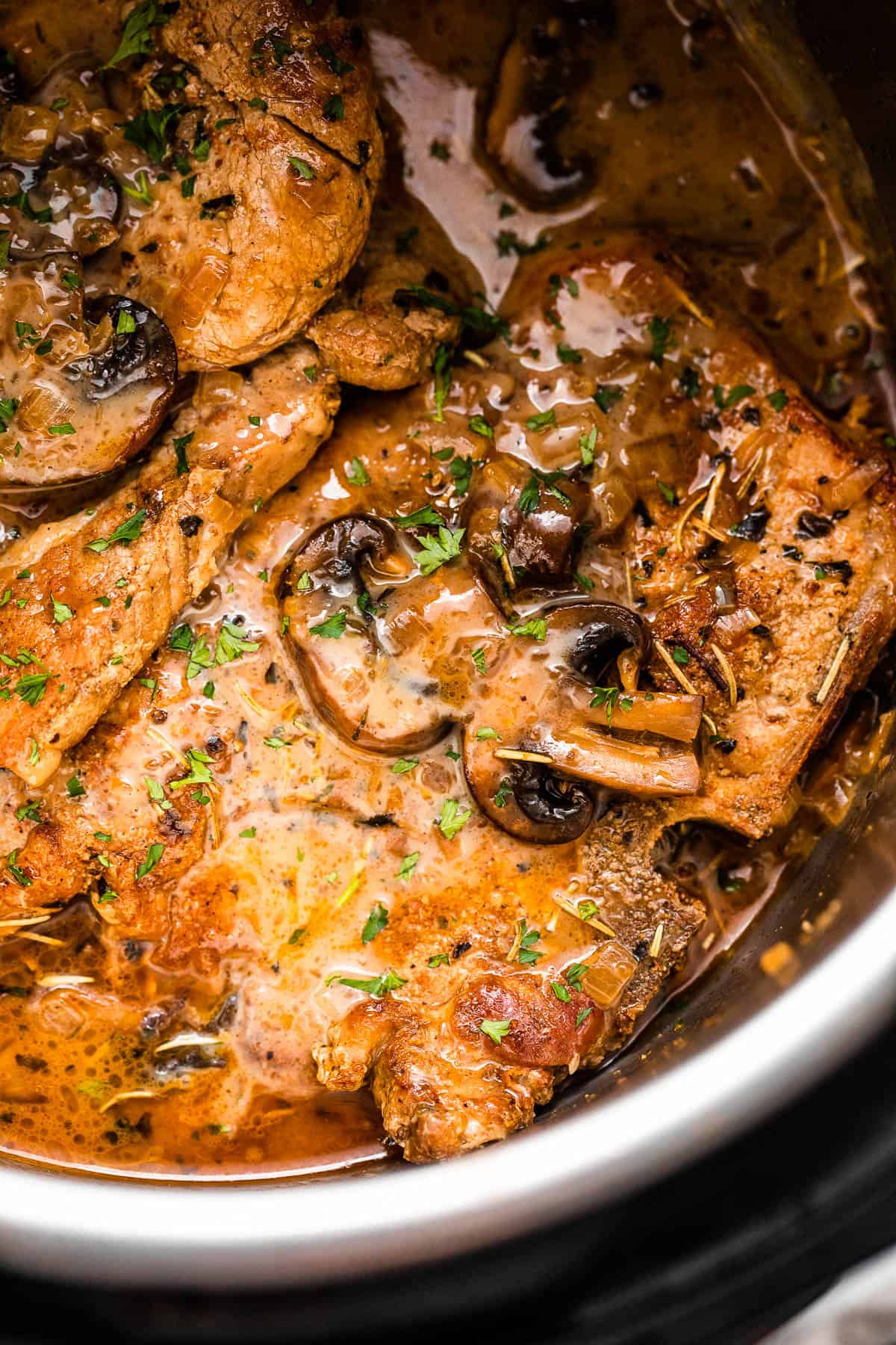 frozen pork chops in a pressure cooker